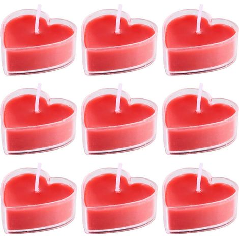 Lot de 9 bougies parfumées délicates en forme de cœur, pour la décoration de la maison et des mariages (1/4)