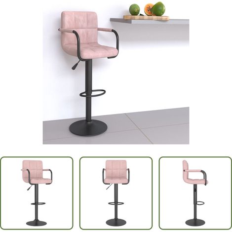 Chaise de bar - Tabouret de bar Rose Velours (1/5)