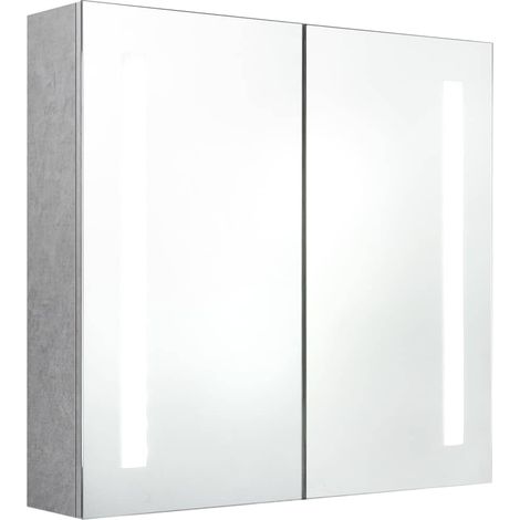 Maison Exclusive - LED-Bad-Spiegelschrank Betongrau 62x14x60 cm (1/5)