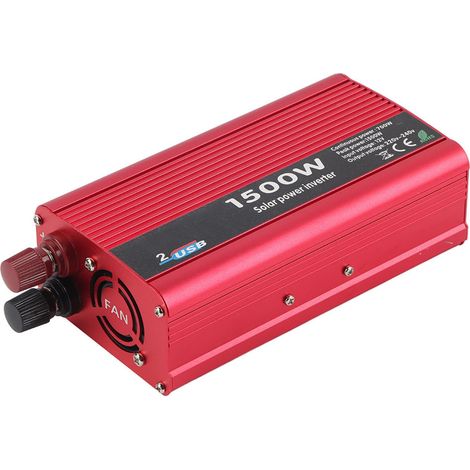 1500-W-Wechselrichter (12 V DC auf 230 V AC), Kfz-Netzteil mit zwei USB-Ladeanschlüssen (1/5)