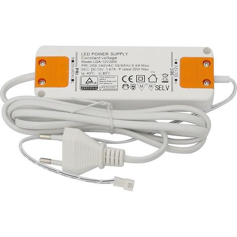 HERRAJES ALK transformador led. 20 w. 12 v dc. ip20 , 