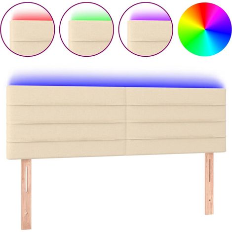 Maison Exclusive - Testiera a LED Crema 144x5x78/88 cm in Tessuto (1/5)