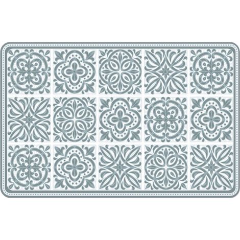 Set de table - Carreaux de ciment blanc et bleu