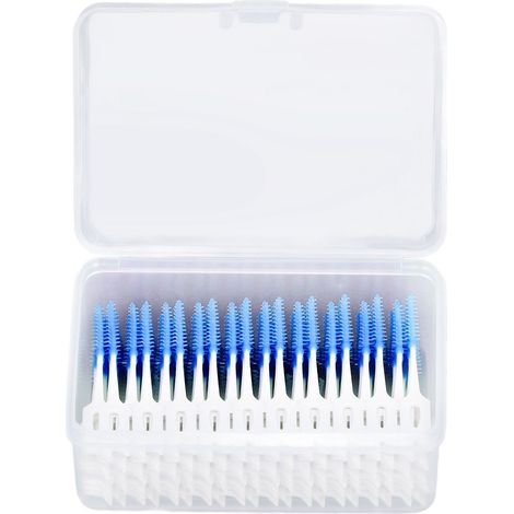 Brosse interdentaire jetable douce, cure-dents dentaires nettoyage buccal adulte enfant 160 pièces bleu (1/5)