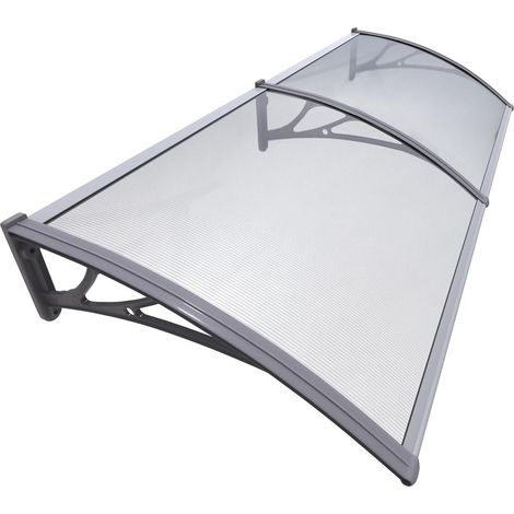 VOUNOT 200x80cm Front Door Canopy Porch Outdoor Awning, Rain Shelter, Grey (1/5)