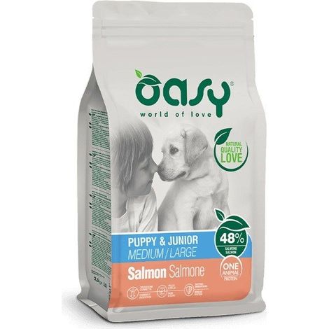 Oasy One Protéines Animales Chiots M/L Saumon 12 kg