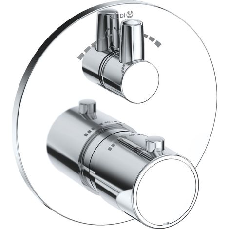 KLUDI ZENTA SL Set finitura termostatico ad incasso con valvola di intercettazione e deviatore, c/unità funzionale per KLUDI SLIM.BOXX 88022, cromo, 388100545 (1/3)