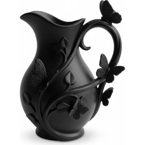 Moderno vaso a forma di farfalla nera per fiori, dal design elegante. (1/3)