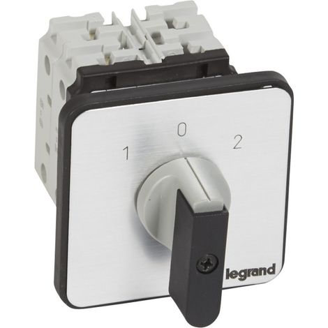 Commutateur à cames inverseur avec position arrêt 45° PR26 2 Pôles 4 contacts fixation vis sur porte LEGRAND 027446