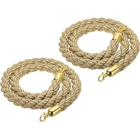 Poteau Corde Barrière Corde Tordu Poteaux Cordes avec Bouton-pression crochet pour Poteaux Supports File Attente Diviseur Hôtel Crochet Corde