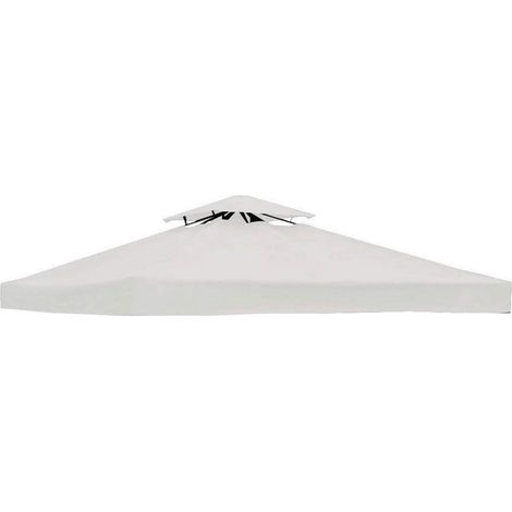 Costway – Toile de toit pour tonnelle 300 x 300 cm – Tissu imperméable en polyester – Installation facile – Couleur beige
