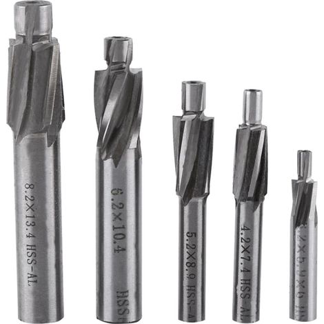 – 5 frese rotative CNC – HSS-AL M3-M8 4 taglienti – Per fresatura di rame, alluminio, acciaio, ghisa – Taglio preciso e veloce -Crezuo