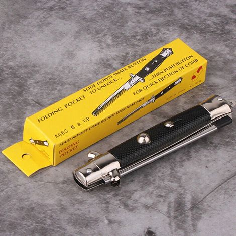 Peigne Poche Brosse à cheveux Poche automatique pliant Peigne Flick pour la moustache de barbe UK