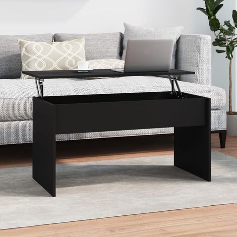Table Basse de Salon Élégante,Table Canapé Noir 102x50,5x52,5 cm Bois d'ingénierie -FR36214 (1/5)