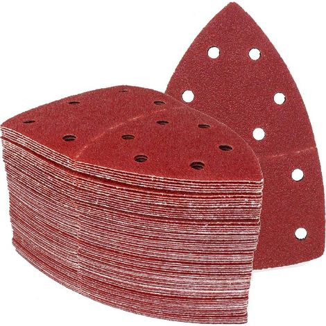 Triángulos de lijado │ 25 piezas │ 11 agujeros │ 105 x 152 mm │ grano 180 │ para lijadoras múltiples │ Hojas abrasivas │ Papel de lija (1/5)