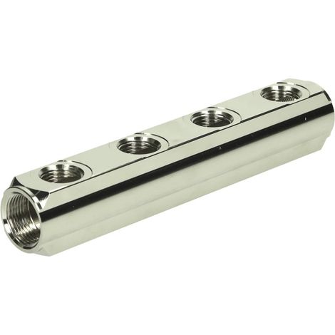 Nourrice laiton 4 entrées avec raccord en 3/4''