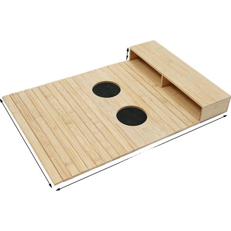 Plateau de bras de canapé, design antidérapant, caractéristiques gain de place, Marron (1/2)