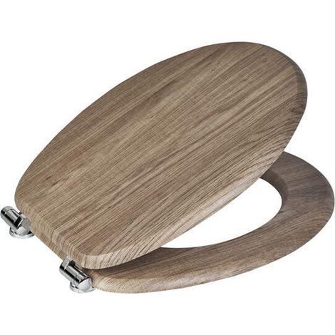 Showerdrape Norfolk Soft-Close Rust Oak Toilet Seat (1/4)