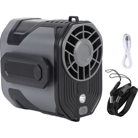 Portable belt fan, 8000 mAh, 100 smooth adjustable speeds, LED display, durable ABS (1/5)