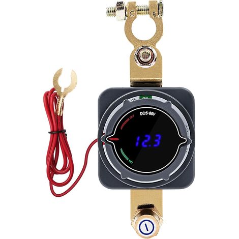 DC 5-80V Battery Separator Main Switch Waterproof 12V Battery Splitter with LED Voltmeter Suitable for Cars RV Truck Yacht Boat Motorcycle (1/5)