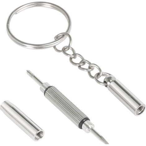 Tournevis Lunettes Porte Clés Outil Réparation Double Tête Outil réparation porte clés, tournevis cruciforme plat, serrage écrous, lunettes petites réparations (1/5)