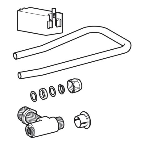 Kit de raccordement d'eau Geberit à l'arrière au centre, pour réservoirs apparents AP140 (1/2)