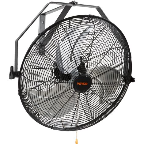 VEVOR Wandventilator, 57 cm, wasserdichter oszillierender Wandventilator, 3 Geschwindigkeiten, 4150 CFM, gewerblicher Wohnventilator zur Kühlung von Lager, Gewächshaus, Werkstatt, Terrasse, Schwarz (1/5)
