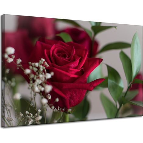 Leinwanddruck Botanische rote Rosen 120x80 cm