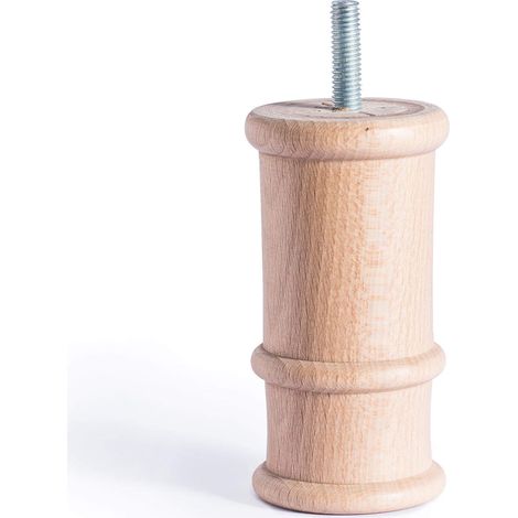Pata de Madera para Muebles  Estilo Funcional  Fabricado en Haya  Acabado en Crudo  Proyectos de Restauración DIY Bricolaje  Medidas 5252100 mm  Altura: 10 cm  Fácil Instalación Atornillado  1 Unidad  (1/4)
