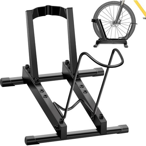 Béquille de vélo électrique et vélo - Support de plancher autoportant réglable en hauteur en acier pour pneus jusqu'à 4 pouces, adapté aux vélos jusqu'à 38 kg (1/5)