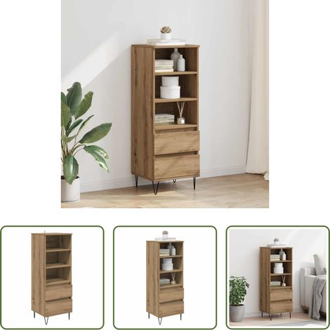 Eiche - Highboard Artisan-Eiche 40 x 36 x 110 cm Holzwerkstoff (1/5)