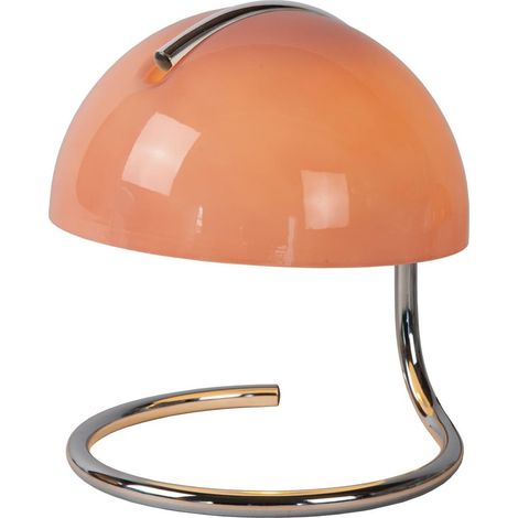 Lampe de table ronde rose/chrome métal E27 Cato Lucide (1/2)
