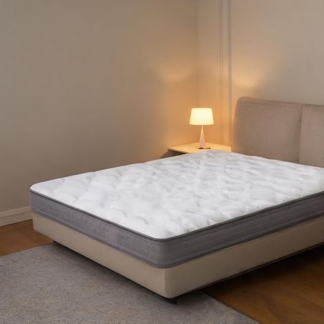 Matelas coloris blanc en tissu métal 200 x 160 x 20 cm (1/5)