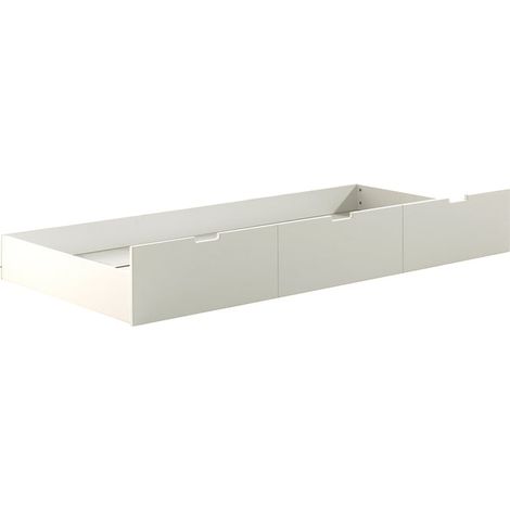 Tiroir de lit 90x190 Vipack Margrit - Blanc et Bois (1/3)