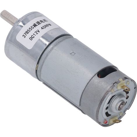 Moteur à engrenages CC 12V 45 tr/min, bobine en laiton, réversible, autobloquant, résistant à l'usure, réducteur de vitesse (1/5)