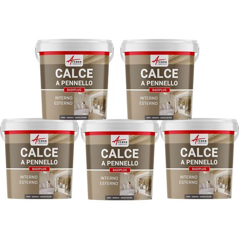 Calce a pennello per muri esterni e interni - BADIPLUS - 5 x 20 kg Genova - Grigio Scuro - ARCANE INDUSTRIES