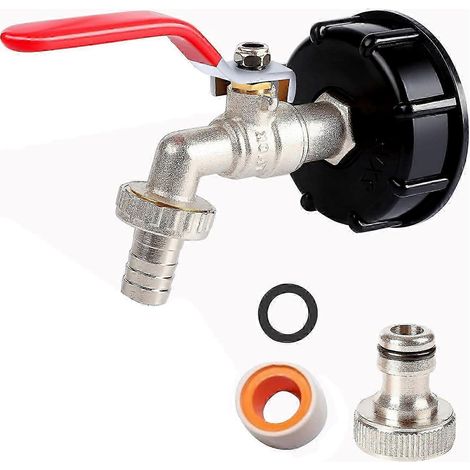 Adaptateur en laiton 1/2 pouce et accessoires pour réservoir d'eau S60X6 avec vanne IBC (1/4)