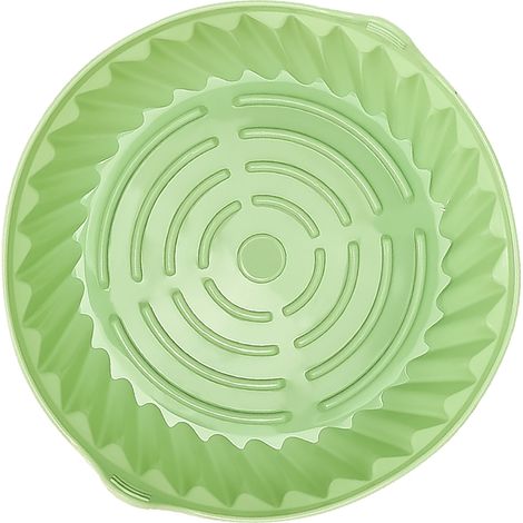 Runder, hitzebeständiger Silikonbehälter für ölfreie Fritteusen, leicht zu reinigen, türkis, Länge 22 cm / 8,66 Zoll (1/5)