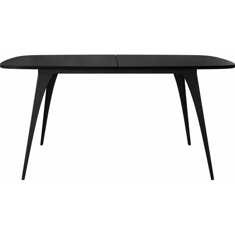 Table Oswego 131, Noir, 76x90x160cm, Disponible, Stratifié, Métal (1/5)