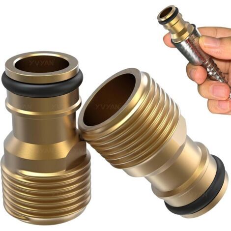G1/2 Lot de 2 adaptateurs de robinet G1/2", filetage extérieur G1/2", raccord rapide pour tuyau d'arrosage, raccord rapide (1/5)