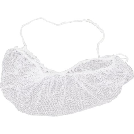 100 pièces Filets de Barbe Jetables en Nylon Respirant Élastique, Sans Latex, Blanc pour Protection (1/5)