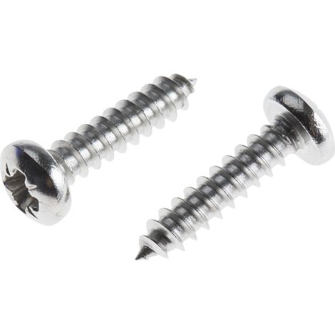 Vis autotaraudeuse RS PRO, N°6 x 16mm, tête Cylindrique, en Acier Inoxydable ( Prix pour Boîte de 100 )