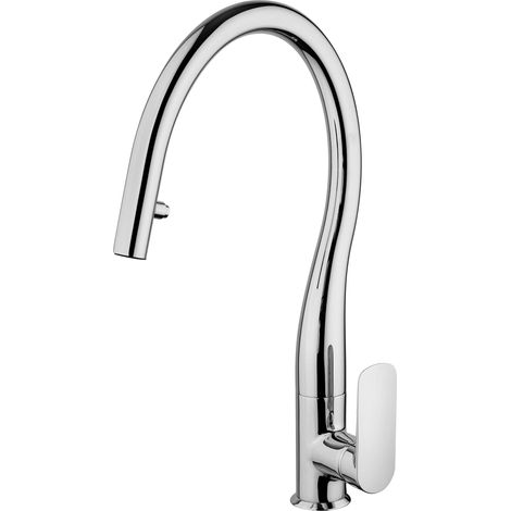 Mitigeur d'évier de cuisine avec douchette extractible 2 jets Paini Nove 09CR591D  Chromé
