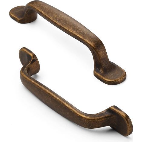 Lot de 2 Poignées Placard Cuisine en Laiton – Quincaillerie Antique, Trou Central de 96mm (1/4)