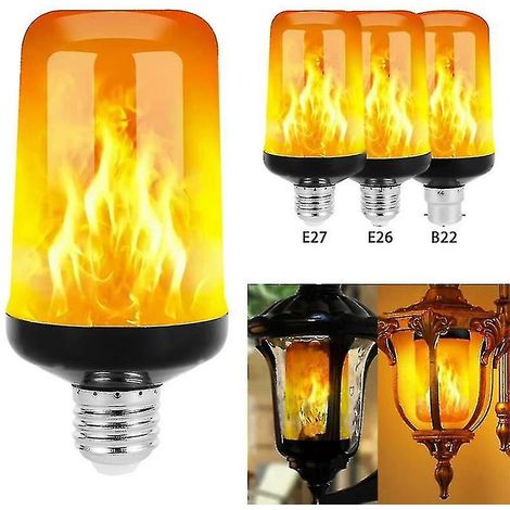 Ampoules LED B22 E27 effet flamme, 4 modes, pour soirées, simulation de feu (1/5)