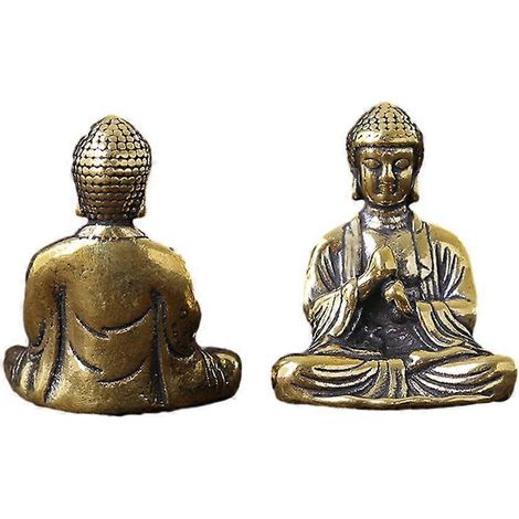 Lot de 10 sculptures Sakyamuni en laiton, représentant le bouddhisme chinois, pour la prière et la méditation (1/4)