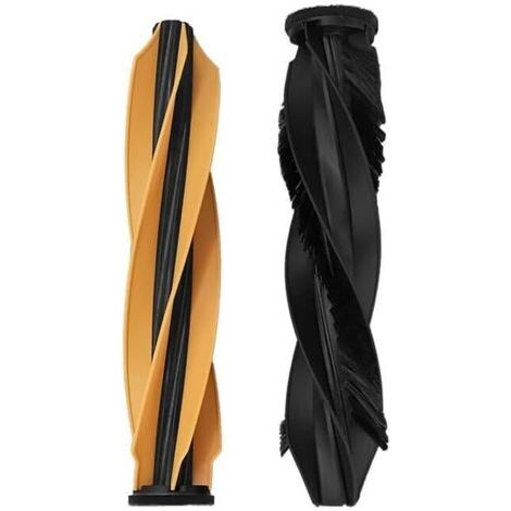 Lot de 2 brosse à rouleau double de rechange pour aspirateur robot Dreame pour x50 Pro, silicone souple et poils pour poils d'animaux, kit d'accessoires d'installation (1/5)