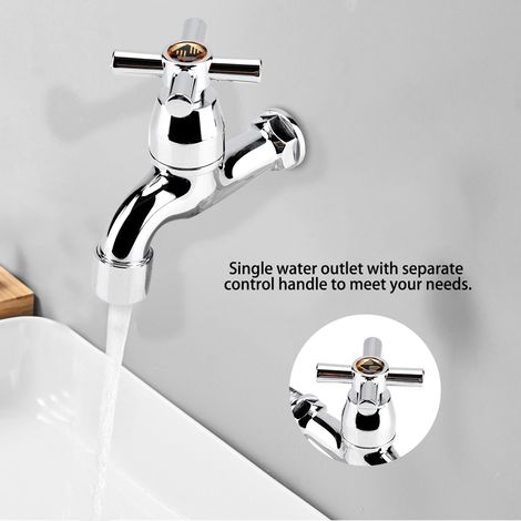 Wasserhahn für Waschmaschinen und Waschbecken aus Kunststoff mit einem Auslauf und Griff Nr. 3 (1/5)