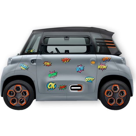 KIT 22 AUTOCOLLANTS DECO "BD" POUR VOITURE SANS PERMIS ABS