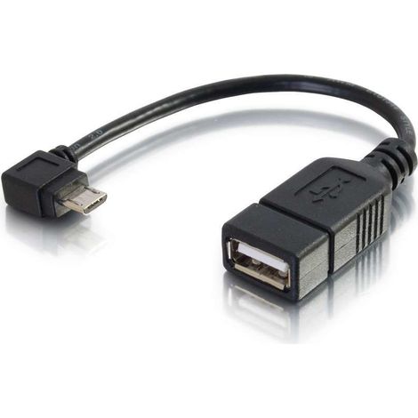 C2G USB Micro-B auf USB OTG Geräteadapter - Kabeladapter (USB Micro-B, USB-A, Stecker/Buchse, 0,15 m, Schwarz)